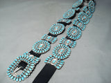 Authentic Native American Navajo Victor Moses Begay Turquoise Sterling Silver Concho Belt-Nativo Arts
