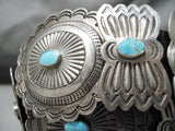 Superior Vintage Native American Navajo Domed Turquoise Sterling Silver Concho Belt-Nativo Arts