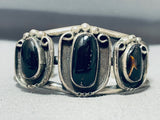 Incredible Vintage Native American Navajo Black Onyx Sterling Silver Bracelet-Nativo Arts