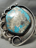 One Of The Best Vintage Native American Navajo Morenci Turquoise Sterling Silver Bracelet Old-Nativo Arts