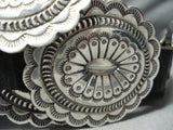 Hand Wrought Sterling Silver Vintage Native American Navajo Signed Concho Belt Old-Nativo Arts