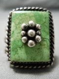 Huge Vintage Navajo Gaspeite Sterling Silver Native American Ring Old-Nativo Arts