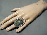 Incredible Navajo Green Kingman Turquoise Sterling Silver Ring Native American-Nativo Arts