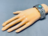 Fabulous Vintage Native American Navajo Morenci Turquoise Sterling Silver Bracelet-Nativo Arts