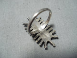 Important Vintage Native American Zuni Alive Quam Turquoise Sterling Silver Ring Old-Nativo Arts