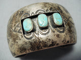 Incredible Huge Vintage Native American Navajo Royston Turquoise Sterling Silver Bracelet-Nativo Arts
