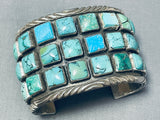 One Of The Best Vintage Native American Navajo Square Turquoise Sterling Silver Bracelet-Nativo Arts