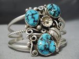 Astonishing Vintage Native American Navajo Kingman Turquoise Sterling Silver Bracelet Old-Nativo Arts