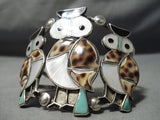 One Of The Best Vintage Native American Navajo Zuni Turquoise Sterling Silver Owl Bracelet-Nativo Arts