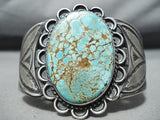 Colossal Early Vintage Native American Navajo #8 Turquoise Sterling Silver Bracelet-Nativo Arts