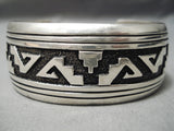 Authentic Vintage Native American Navajo Thomas Singer Sterling Silver Bracelet Cuff-Nativo Arts