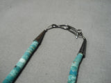 Amazing Vintage Navajo Turquoise Heishi Native American Sterling Silver Necklace-Nativo Arts