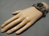 Museum Quality Vintage Native American Navajo Petrified Wood Sterling Silver Bracelet-Nativo Arts