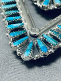 Amazing Native American Navajo Turquoise Sterling Silver Collar Pins Signed Tommy Lowe-Nativo Arts