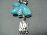 Very Important Native American Navajo Ben Begaye Turquoise Fetish Sterling Silver Necklace-Nativo Arts