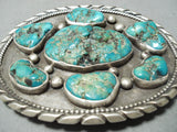 Important Early Vintage Native American Navajo Orville Tsinnie Turquoise Sterling Silver Buckle-Nativo Arts
