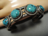 Magnificent Vintage Navajo Sterling Silver Native American Turquoise Bracelet-Nativo Arts