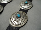 Marvelous Vintage Native American Navajo Turquoise Sterling Silver Concho Belt Old-Nativo Arts