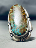 Grand Vintage Signed Native American Navajo Pilot Mountain Sterling Silver Ring-Nativo Arts