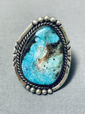 Rare Turquoise Vintage Native American Navajo Sterling Silver Ring Old-Nativo Arts