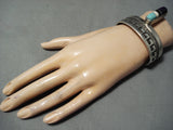 Superior Vintage Native American Navajo #8 Turquoise Sterling Silver Charoite Bracelet-Nativo Arts