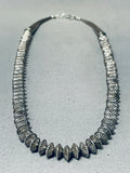Hand Tooled Vintage Native American Navajo Sterling Silver Hogan Necklace-Nativo Arts