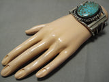 Huge And Heavy Vintage Native American Navajo Royston Turquoise Sterling Silver Bracelet Old-Nativo Arts