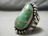 Important Vintage Native American Navajo Damale Turquoise Sterling Silver Ring Old-Nativo Arts