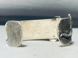 Snake Inlay Signed Vintage Native American Turquoise Sterling Silver Bracelet-Nativo Arts