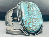 Very Important Vintage Native American Navajo Lone Mountain Turquoise Sterling Silver Bracelet-Nativo Arts