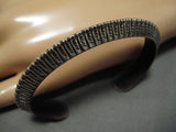 Incredible Vintage Hopi Native American Loren Sakava Sterling Silver Bracelet-Nativo Arts