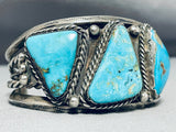 Museum Vintage Native American Navajo Kingman Turquoise Sterling Silver Bracelet-Nativo Arts