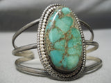 Incredible Vivid Vintage Native American Navajo Royston Turquoise Sterling Silver Bracelet Old-Nativo Arts