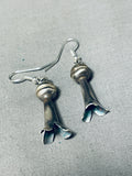 Alluring Native American Navajo Sterling Silver Squash Blossom Earrings-Nativo Arts