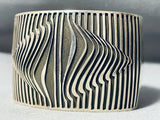 One Of The Craziest Swirl Native American Navajo Sterling Silver Cuff Bracelet-Nativo Arts