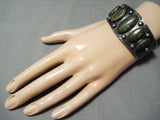 One Of The Biggest Best Vintage Native American Navajo Cerrillos Turquoise Coin Silver Bracelet-Nativo Arts