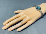 Cutest Vintage Native American Zuni Sleeping Beauty Turquoise Sterling Silver Bracelet-Nativo Arts