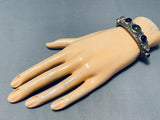 Unique Stone Vintage Native American Navajo Sterling Silver Opal Blue Bracelet-Nativo Arts
