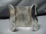 Wide And Heavy Vintage Navajo Turquoise Sterling Silver Native American Bracelet-Nativo Arts