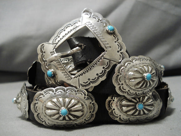 Sterling silver turquoise concho belt sale