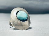 Amazing Vintage Native American Navajo Sky Blue Turquoise Sterling Silver Ring Old-Nativo Arts