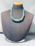 Native American Gorgeous Santo Domingo Royston Kingman Turquoise Sterling Silver Necklace-Nativo Arts