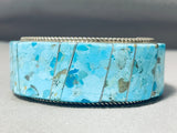 Exceptional Native American Navajo Turquoise Sterling Silver Bracelet Signed-Nativo Arts