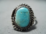 Marvelous Vintage Navajo Turquoise Sterling Silver Ring Native American Old-Nativo Arts