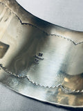 Native American Immense Howling Coyote Turquoise Sterling Silver Bracelet Cuff-Nativo Arts