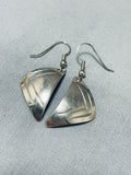 Exceptional Vintage Native American Navajo Sterling Silver Earrings-Nativo Arts