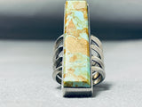Towering Signed Native American Navajo 8 Turquoise Sterling Silver Ring-Nativo Arts