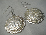 Exquisite Vintage Navajo Sterling Silver Pierced Earrings Native American-Nativo Arts