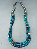 Thomas Singer Very Important Vintage Native American Navajo Turquoise Sterling Silver Necklace-Nativo Arts