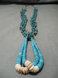 Incredible Vintage Native American Navajo Blue Gem Turquoise Sterling Silver Native Necklace-Nativo Arts
